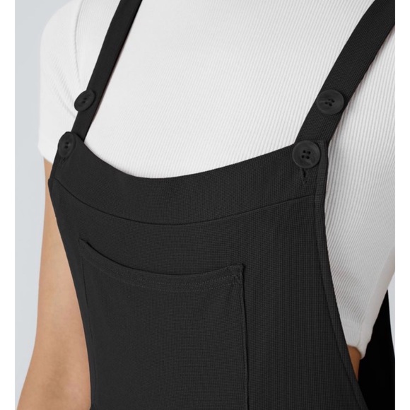 NWT Halara black waffle knit overalls - Picture 3 of 4